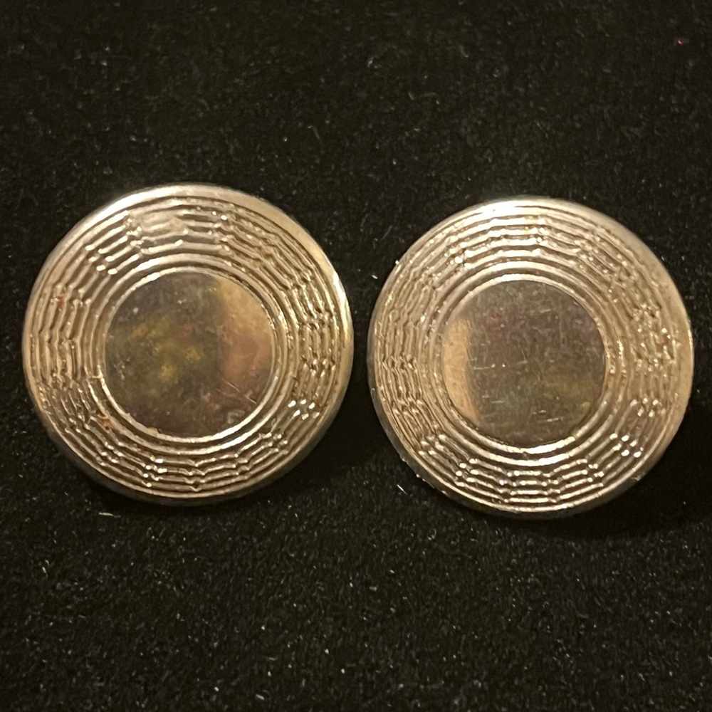 Silver Round Stud Earrings